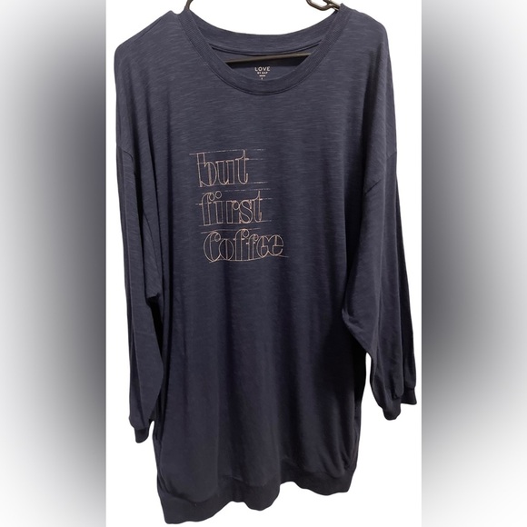 Gap “But First Coffee” Shirt Dress with pockets Size L - Picture 1 of 6